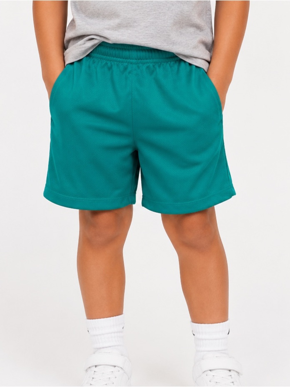 NWT all in motion Teal Athletic Mesh Shorts with Lime Tag